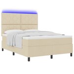 vidaXL Lit à ressort avec matelas et LED Crème 160x200 cm Tissu