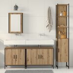 vidaXL Ensemble de meubles de salle de bain 4 pièces en chêne artisanal en bois d'ingénierie