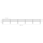 vidaXL Clôture de jardin avec dessus en cerceau Acier 8 5 x 0 6 m Noir