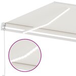 vidaXL Auvent manuel rétractable avec LED 400x350 cm Crème