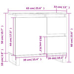 vidaXL Armoire de salle de bain noir 65x33x60 cm bois d'ingénierie