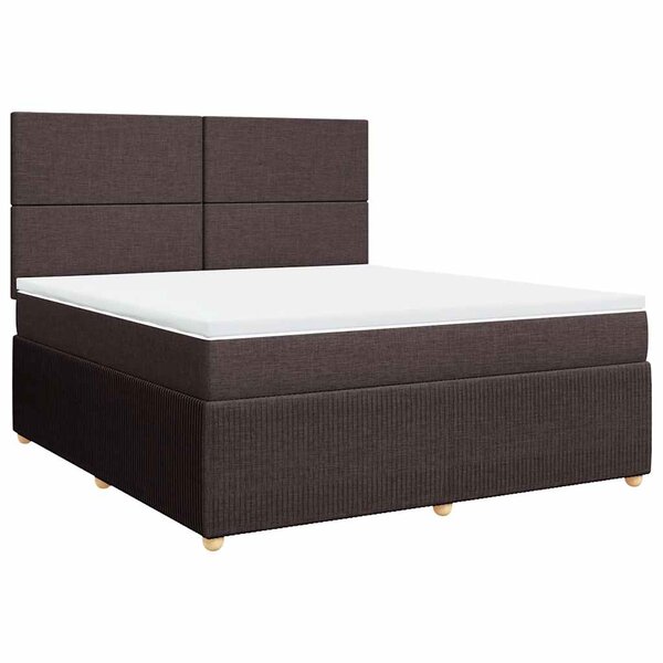 vidaXL Sommier à lattes de lit avec matelas Marron foncé 180x200 cm