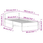 vidaXL Cadre de lit sans matelas cire marron 90x190 cm bois pin massif