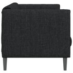 vidaXL Canapé à 3 places noir tissu