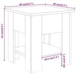 vidaXL Table basse Sonoma gris 40x40x42 cm Bois d'ingénierie