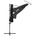 vidaXL Parasol de jardin en porte-à-faux avec mât en acier noir 300 cm