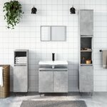 vidaXL Ensemble d'armoires de salle de bain 3 Pièces gris béton