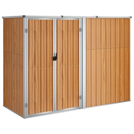 vidaXL Abri à outils de jardin marron 225x89x161 cm acier galvanisé