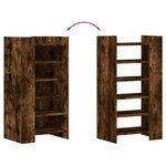 vidaXL Armoire à chaussures chêne fumé 52x37 5x100cm bois d'ingénierie