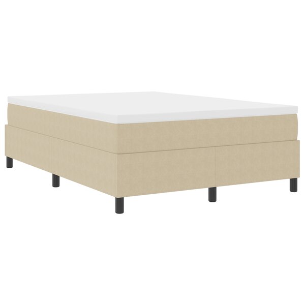Lit box spring vidaXL Vert clair Gris 140x200 cm Tissu côtelé