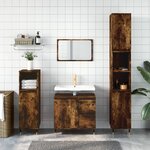 vidaXL Ensemble de meubles de salle de bain 3 Pièces Chêne fumé