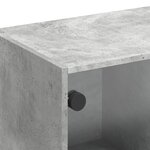 vidaXL Meuble TV avec portes en verre gris béton 102x37x42 cm