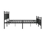 vidaXL Cadre de lit métal avec tête de lit/pied de lit noir 183x213 cm