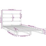vidaXL Cadre de lit sans matelas blanc 75x190 cm bois de pin massif