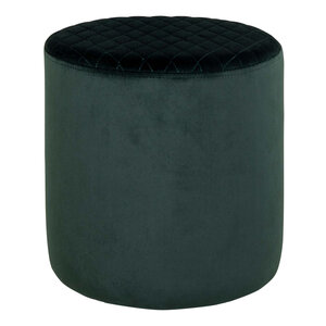 Pouf cylindrique en velours vert foncé Ø 34 x 36 cm
