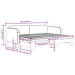 vidaXL Lit de jour avec gigogne et matelas gris clair 90x200 cm tissu
