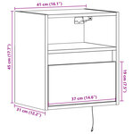vidaXL Meubles TV muraux lumières LED 2 Pièces chêne marron 41x31x45 cm