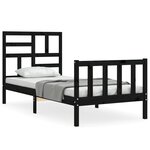 vidaXL Cadre de lit sans matelas noir 100x200 cm bois massif de pin