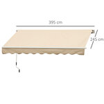 Store banne manuel rétractable alu. polyester imperméabilisé haute densité 4 x 2 5 m beige