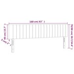 vidaXL Tête de lit à LED Gris clair 160x5x78/88 cm Tissu