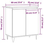 vidaXL Buffet Sonoma gris 60x35x70 cm Bois d'ingénierie