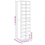 vidaXL Armoire à chaussures Blanc 54x34x183 cm Bois d'ingénierie