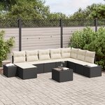 vidaXL Ensemble de canapé de jardin de 8 pièces avec coussins Brown Rotin Synthétique