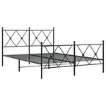 vidaXL Cadre de lit métal avec tête de lit/pied de lit noir 137x190 cm