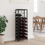 vidaXL Casier à bouteilles de 27 bouteilles noir 34x18x100cm fer forgé