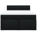vidaXL Sommier à lattes de lit avec matelas Noir 140x190 cm Tissu