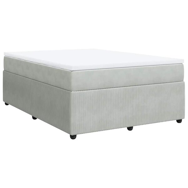 vidaXL Sommier à lattes de lit et matelas Gris clair 140x200cm Velours