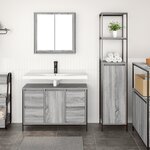Ensemble de meubles de salle de bain 2 pièces vidaXL gris Sonoma en bois d'ingénierie