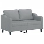 vidaXL Ensemble de canapés 3 Pièces avec coussins Gris clair Tissu