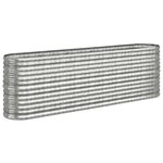 vidaXL Lit surélevé de jardin Acier enduit de poudre Argenté