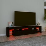 vidaXL Meuble TV avec lumières LED Noir 200x36 5x40 cm