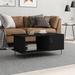 vidaXL Table basse noir 90x50x40 cm bois d'ingénierie