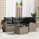 vidaXL Ensemble de Canapé de Jardin de 4 Pièces avec Coussins Noir en Rotin Synthétique