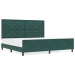 Frame de lit vidaXL Vert foncé 200x200 cm Velours