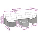 vidaXL Ensemble de Canapés de Jardin 8 Pièces avec Coussins Beige Poly Rattan
