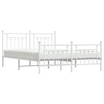 vidaXL Cadre de lit métal sans matelas et pied de lit blanc 180x200 cm