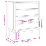 vidaXL Commode FLORO blanc bois de pin massif