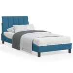 vidaXL Cadre de lit avec lumières LED bleu 80x200 cm velours