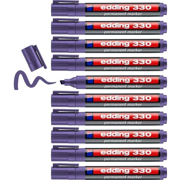 Marqueur Permanent 330 Violet Pointe Biseautée 1-5 mm x 10 EDDING
