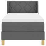 vidaXL Lit à ressorts avec matelas gris foncé 80x200 cm en tissu