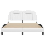 vidaXL Cadre de lit avec LED sans matelas blanc 140x190 cm