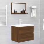 vidaXL Miroir de bain Chêne marron 60x10 5x37 cm Bois d'ingénierie