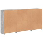 vidaXL Buffet avec lumières LED gris béton 202x37x100 cm