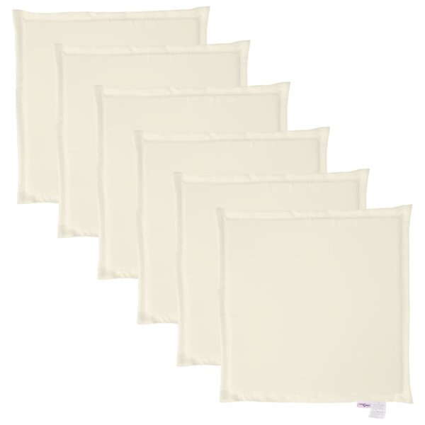 vidaXL Coussins de siège de jardin lot de 6 crème 45x45x2 cm carré