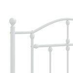 vidaXL Cadre de lit métal sans matelas avec pied de lit blanc 90x190cm