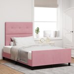 Lit vidaXL Rose 120x190 cm en Velours